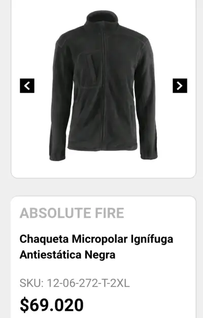 Chaqueta micropolar ignífuga antielectrostática ne - miniatura 2
