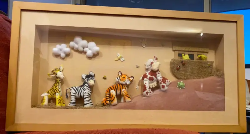 Cuadro decorativo infantil con animales arca Noé - 1
