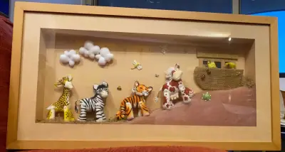 Cuadro decorativo infantil con animales arca Noé - miniatura 2