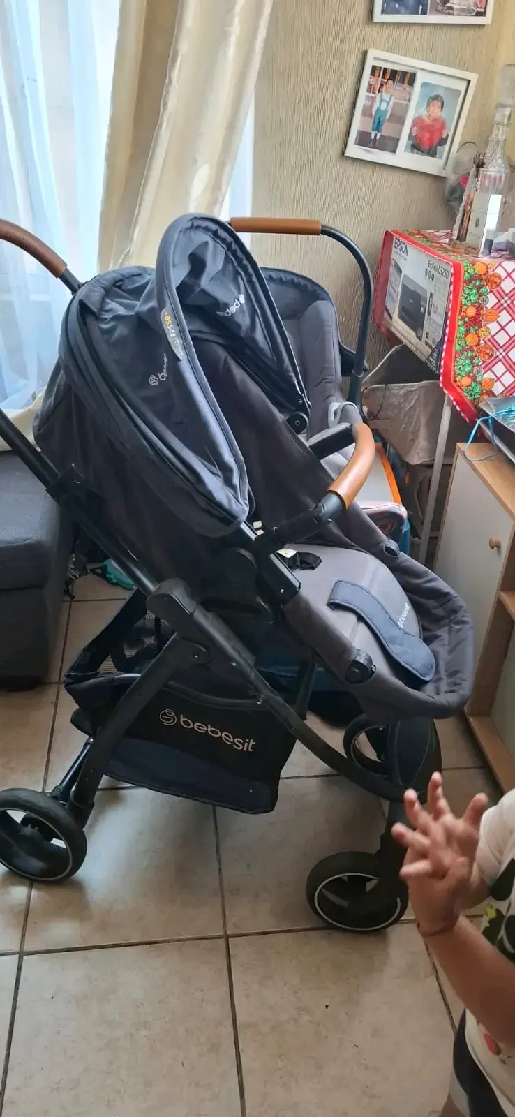 Coche de Bebé Bebesit Gris con Manillar Ajustable - 3