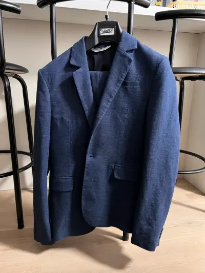 Traje azul marino de Nilon con pantalón y camisa - miniatura 1