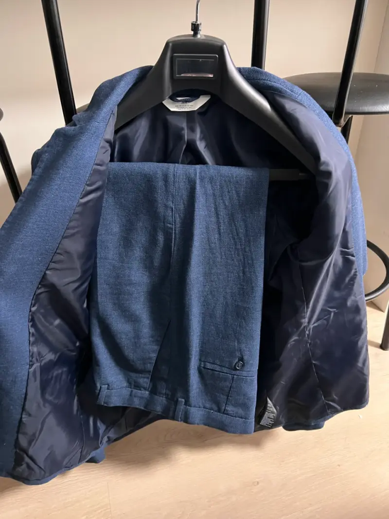 Traje azul marino de Nilon con pantalón y camisa - 2