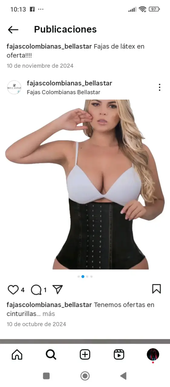 Faja de látex negra Bellastar para cintura - 2