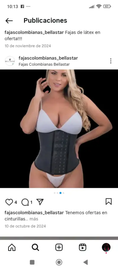 Faja de látex negra Bellastar para cintura - miniatura 3