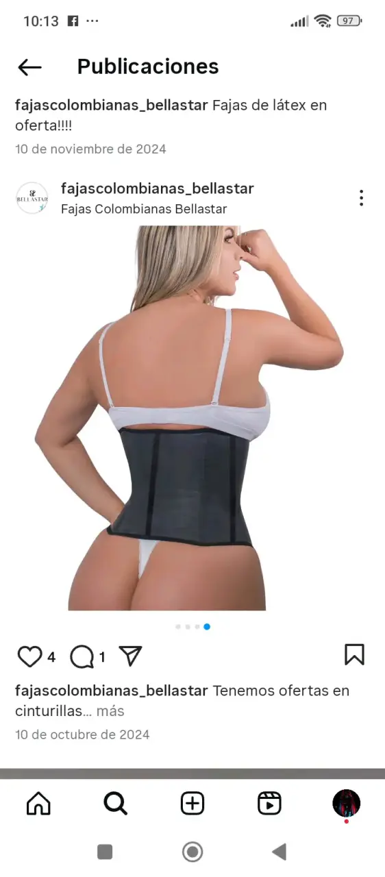 Faja de látex negra Bellastar para cintura - 4