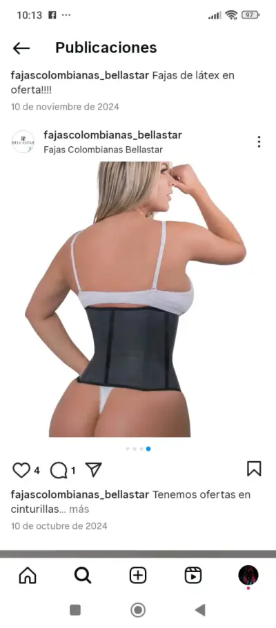 Faja de látex negra Bellastar para cintura - miniatura 4