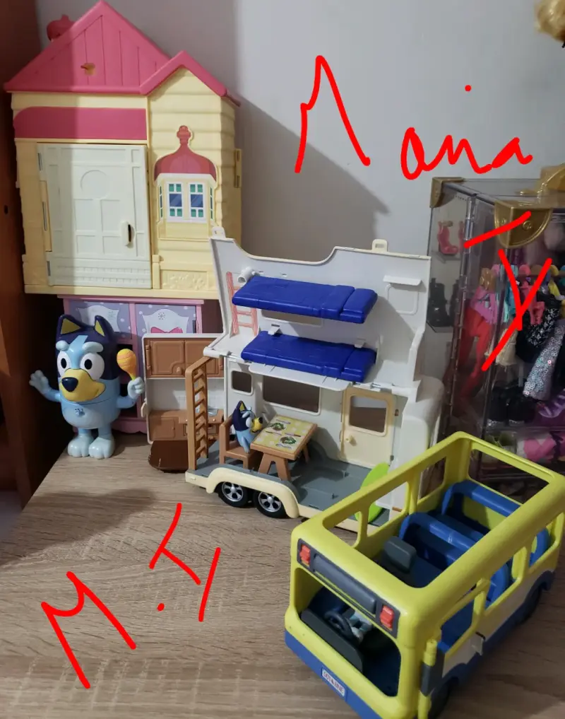 Set bluey de juguetes casa y autobús para niños