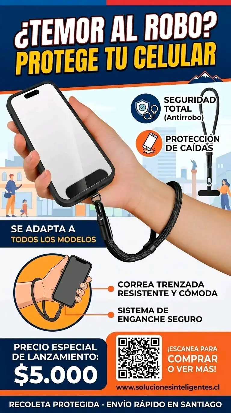 Correa Antirrobo para Celular Negra - 3