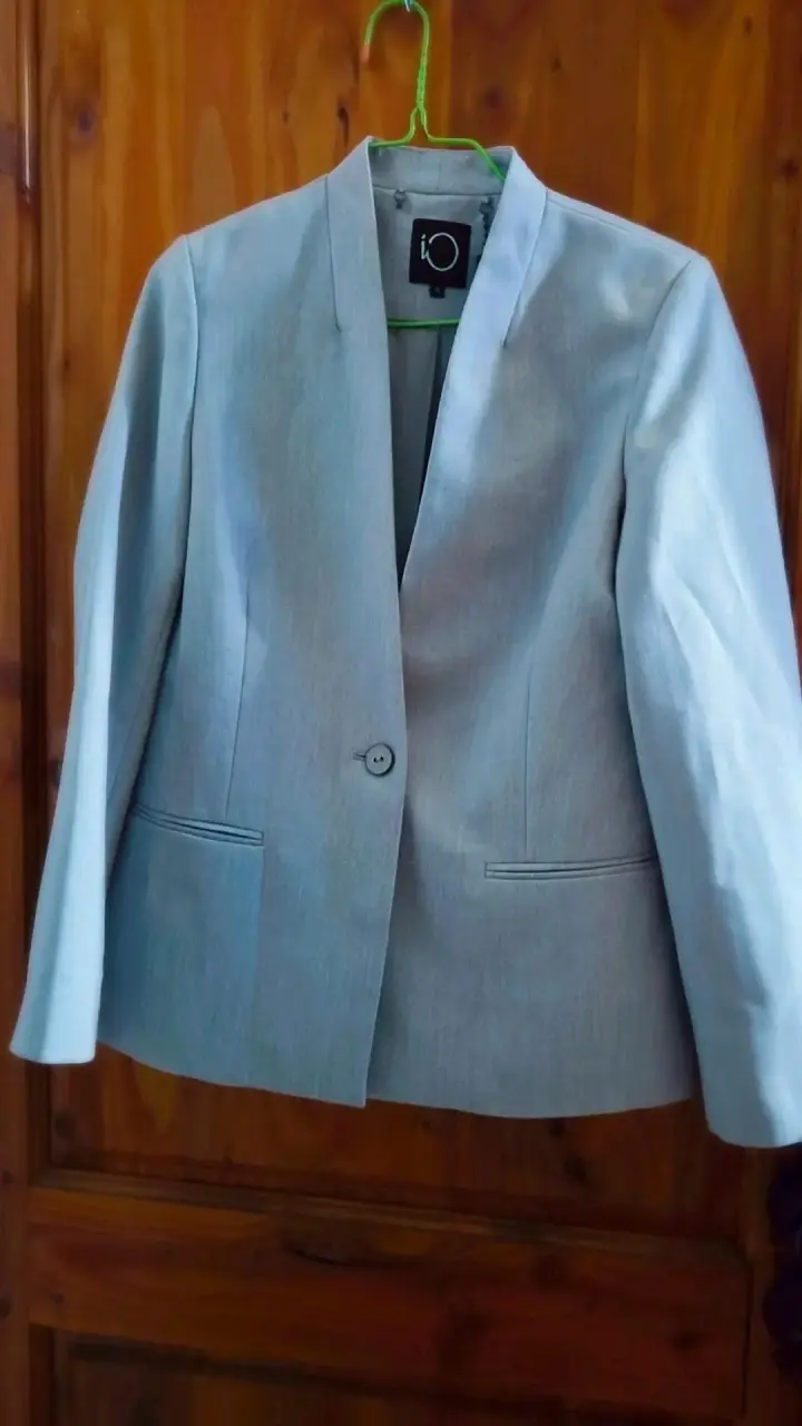 Blazer gris claro para mujer IO Talla S - 2