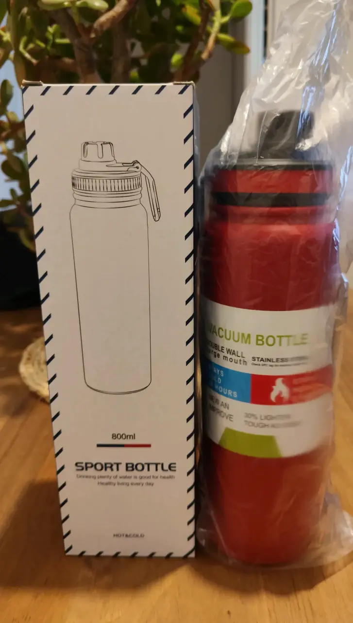 Botella Deportiva Térmica 800ml Roja - 2