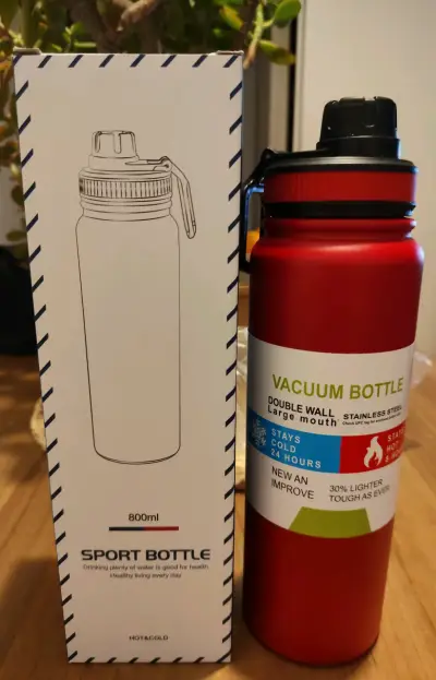 Botella Deportiva Térmica 800ml Roja - miniatura 3