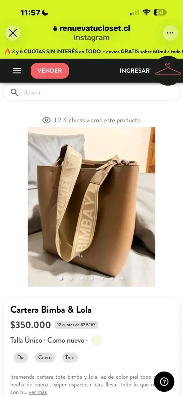 Cartera Tote Bimba y Lola Beige - 3
