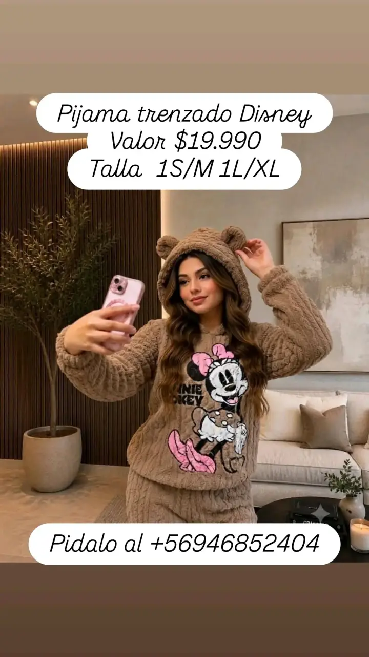 Pijama trenzado Disney con capucha de orejas
