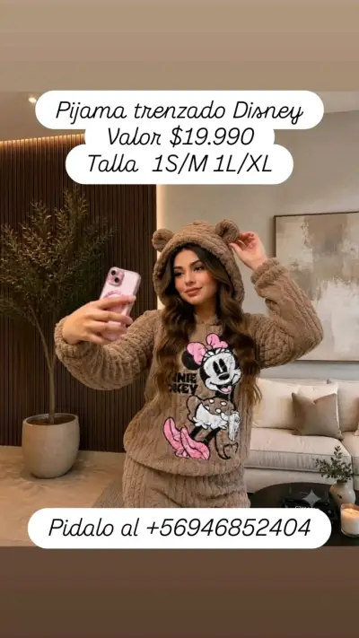 Pijama trenzado Disney con capucha de orejas - miniatura 1