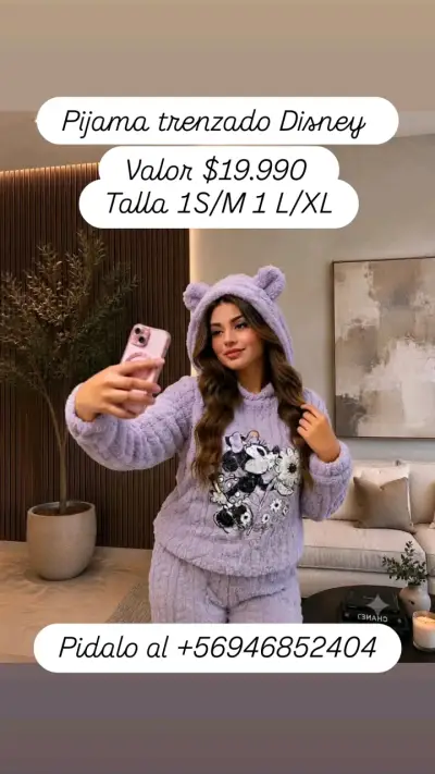 Pijama trenzado Disney con capucha y orejas - miniatura 1