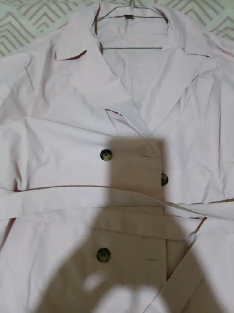 Abrigo trench coat rosa claro para mujer - 2