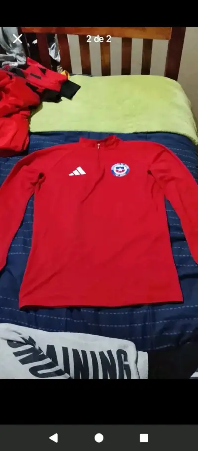 Polerón de entrenamiento rojo Adidas selección Chile - miniatura 1