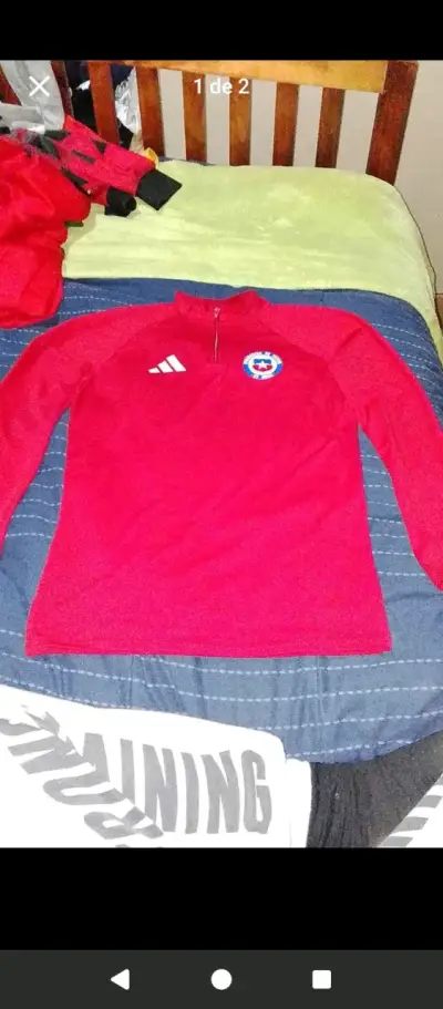 Polerón de entrenamiento rojo Adidas selección Chile - miniatura 2