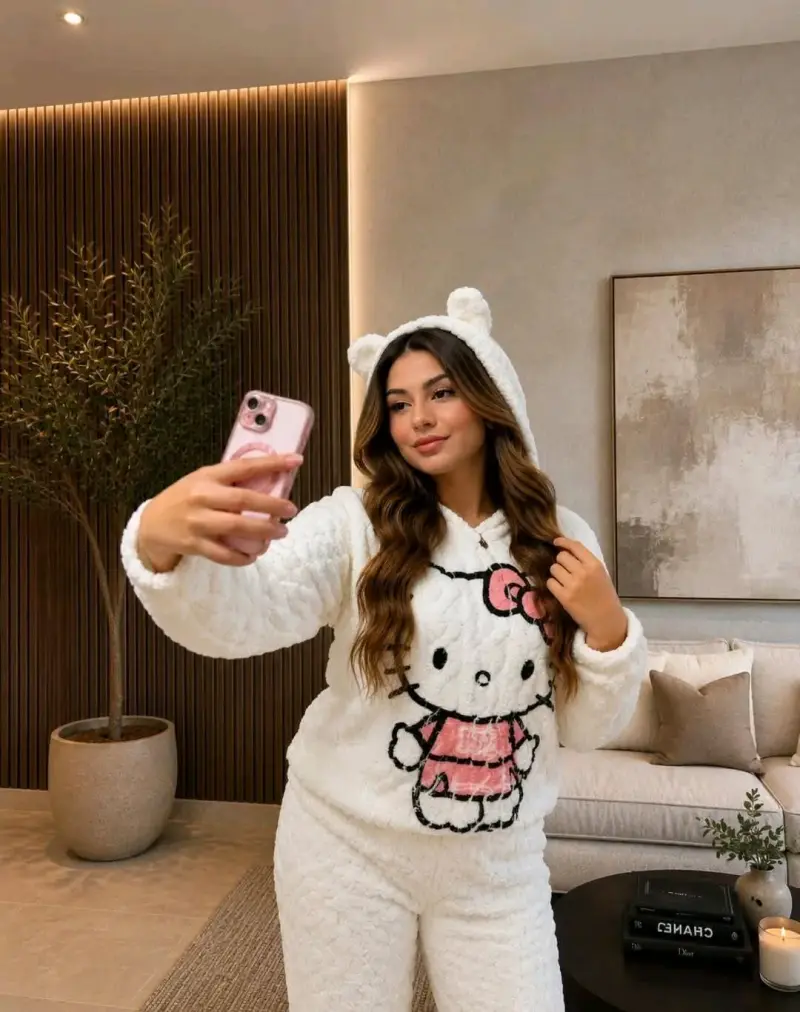Pijama polar Hello Kitty para mujer