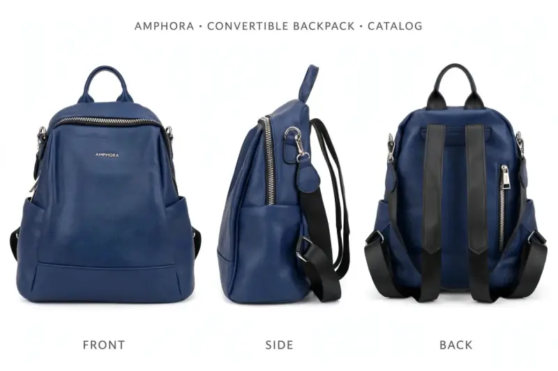 Mochila convertible azul Amphora moderna - 2