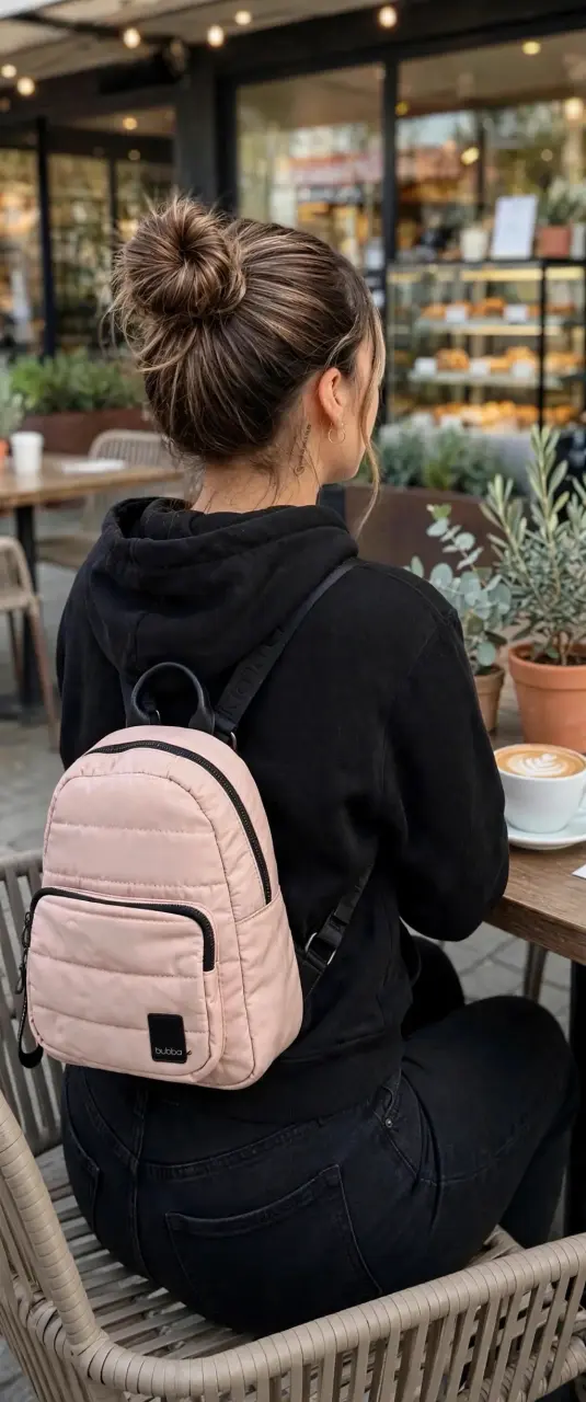 Mochila pequeña rosa estilo casual - 2
