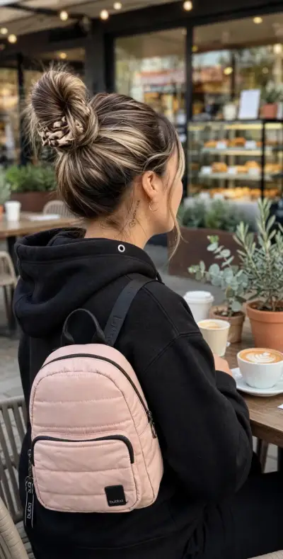 Mochila pequeña rosa estilo casual - miniatura 5