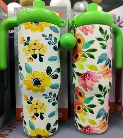 Vaso térmico floral 900ml con tapa y asa - miniatura 2