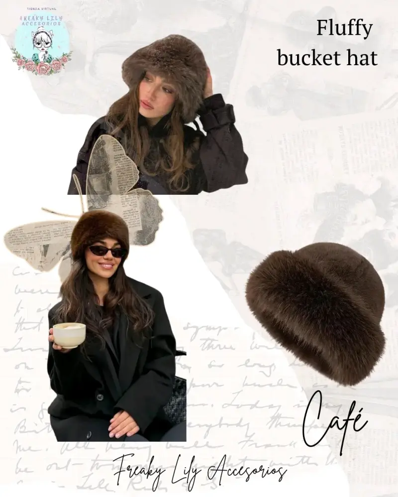 Gorro ruso peludo café - 2
