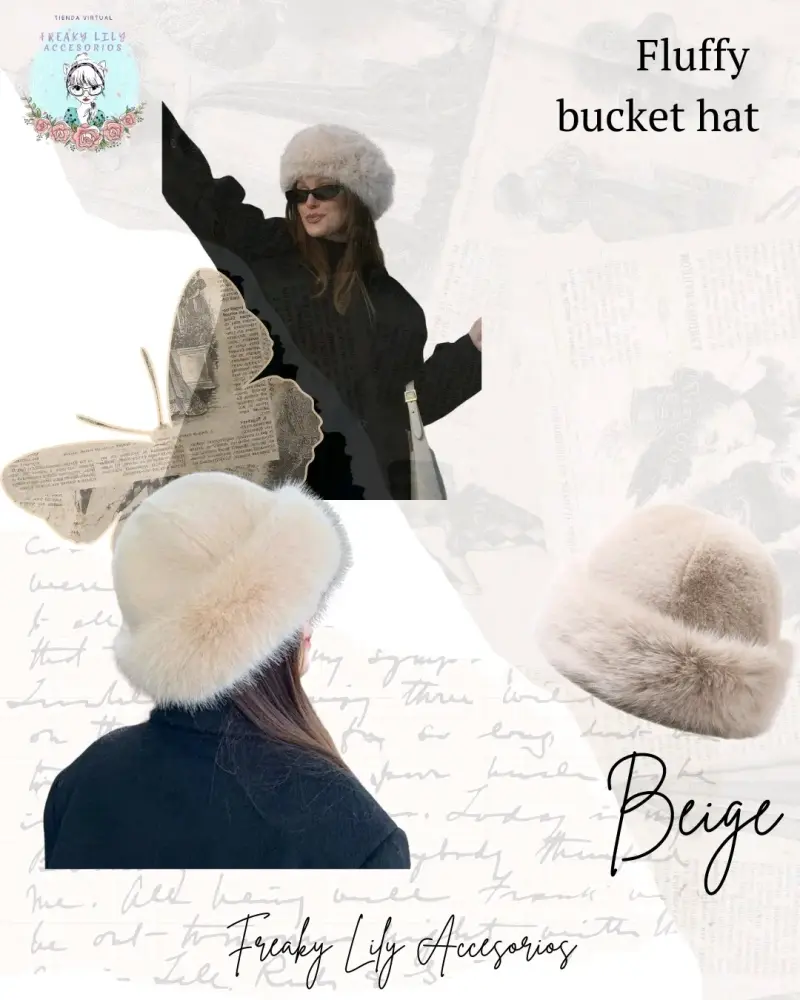 Gorro ruso peludo beige - 1