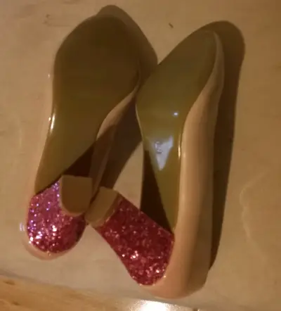 Zapatos de tacón palo rosa con glitter fucsia - miniatura 4
