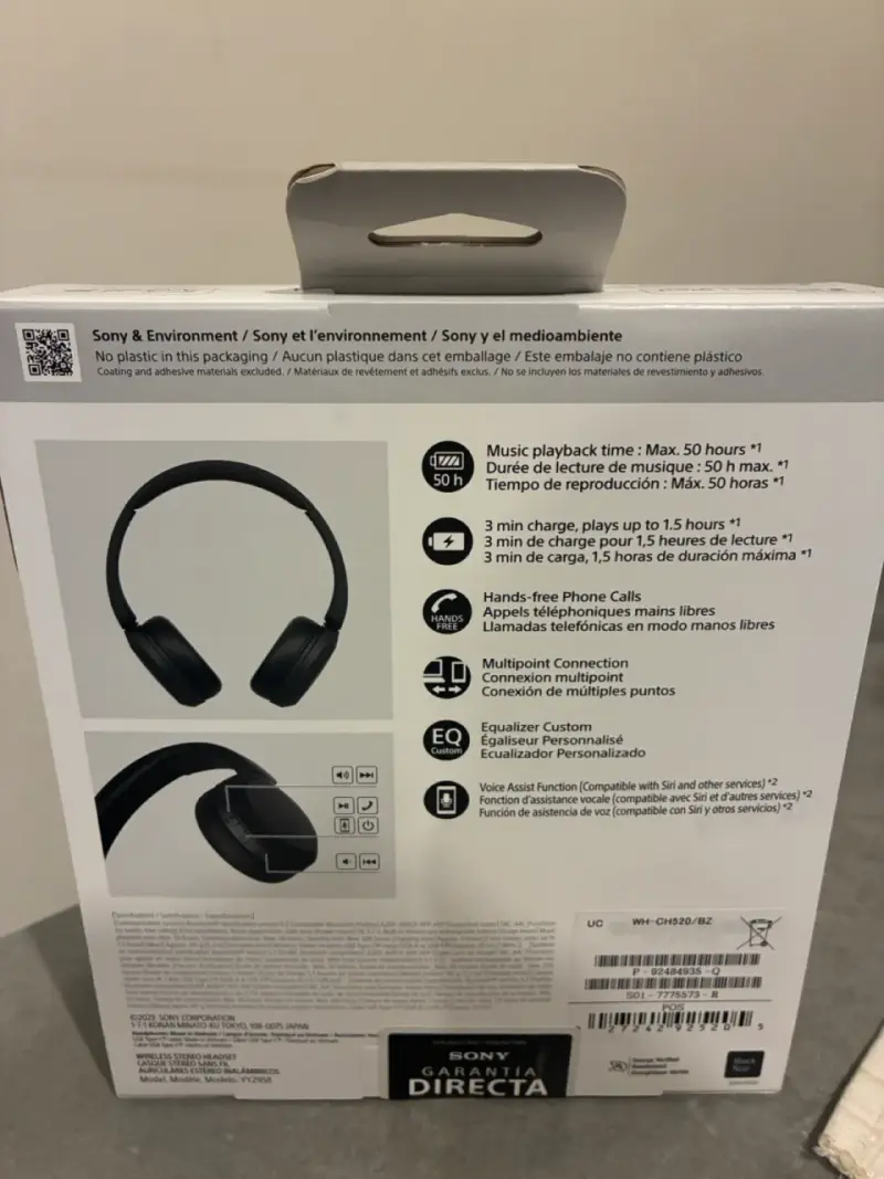 Audífonos inalámbricos negros Sony WH-CH520 - 2