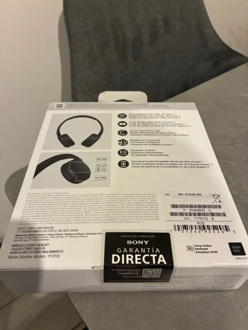 Audífonos inalámbricos negros Sony WH-CH520 - 3