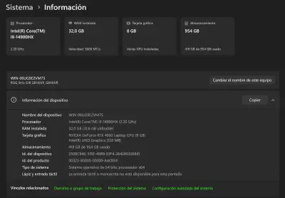 LAPTOP ASUS GAMER (i9-14900HX, 32GB RAM, RTX 4060 - miniatura 5