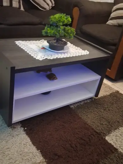 Mesa de Centro Moderna con Estantes - miniatura 3
