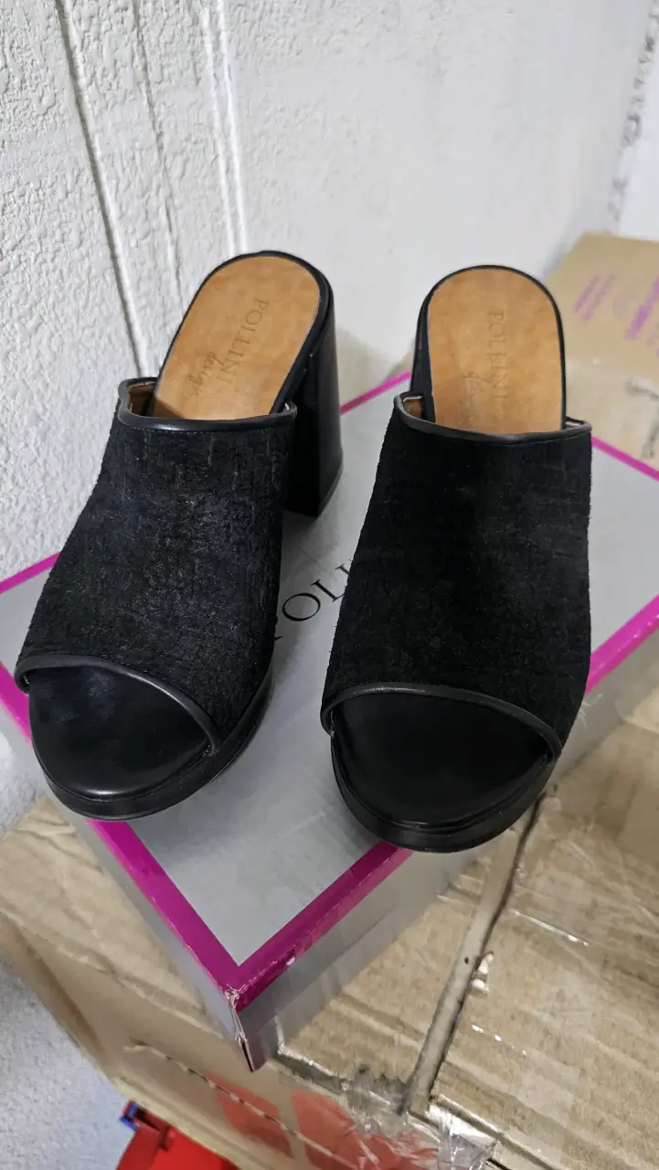 Sandalias tacón alto negras Pollini - 2