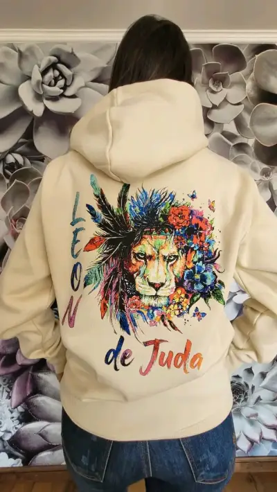Polerón con diseño de león y cruz - miniatura 1