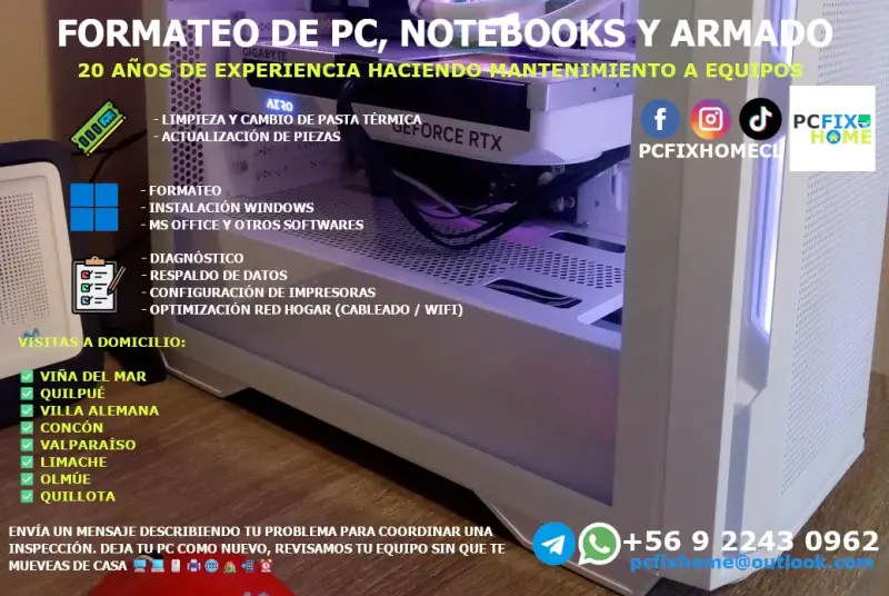 Servicio de Formateo y Mantenimiento de PCs a Domicilio