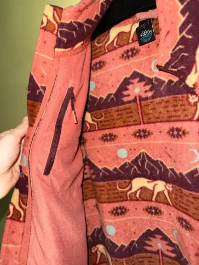 Chaqueta polar con diseño étnico para mujer - miniatura 2
