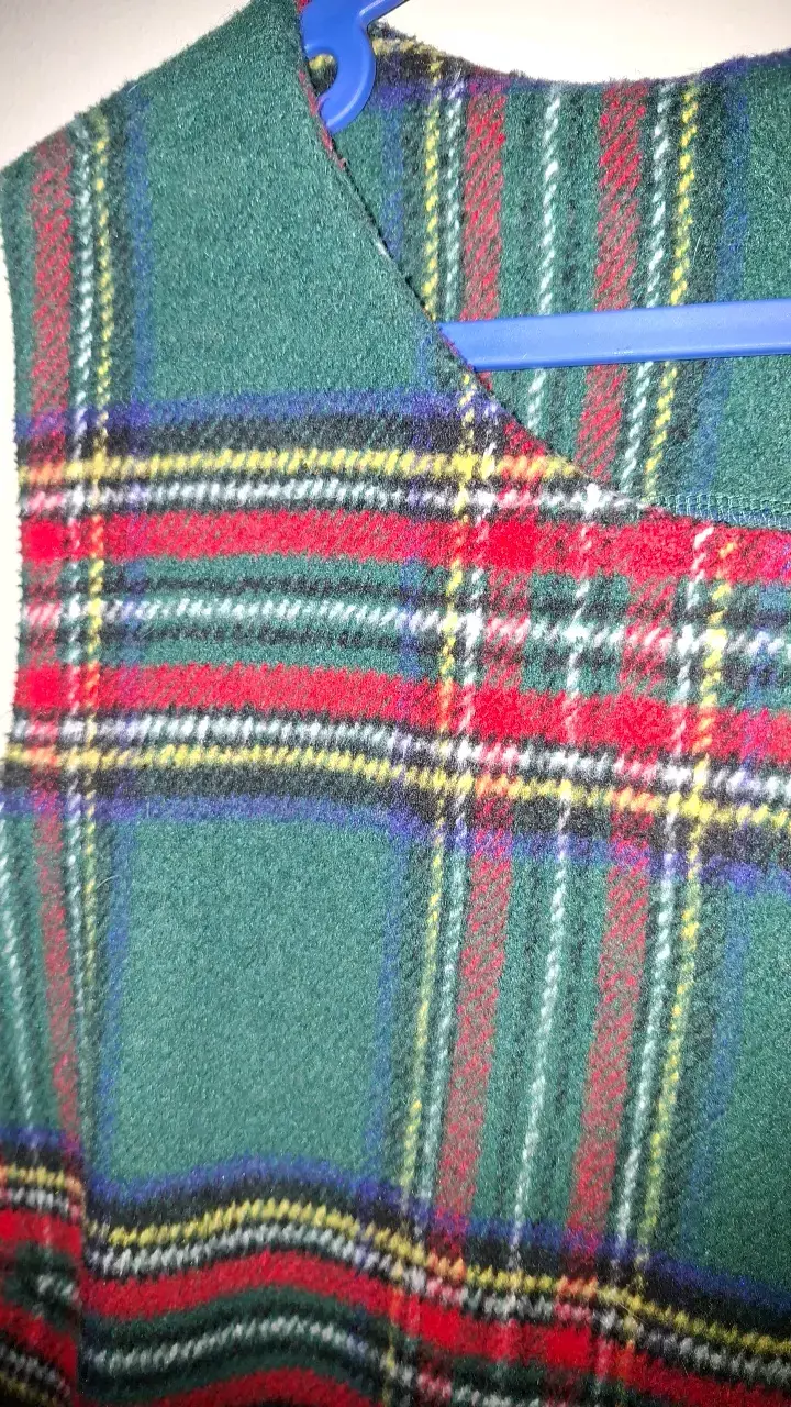 Vestido escocés sin mangas verde y rojo grueso - 2