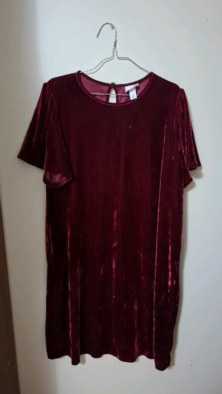 Vestido de terciopelo burdeos para mujer xxl - 2