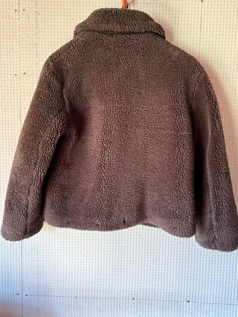 Chaqueta de lana sintética marrón para mujer - 2