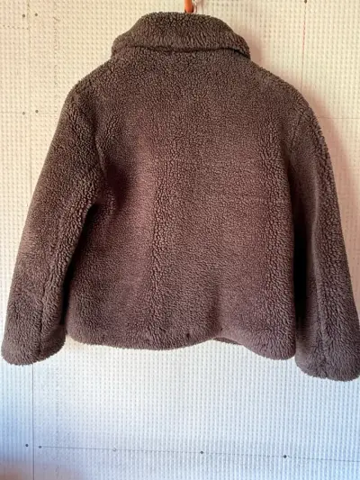 Chaqueta de lana sintética marrón para mujer - miniatura 2