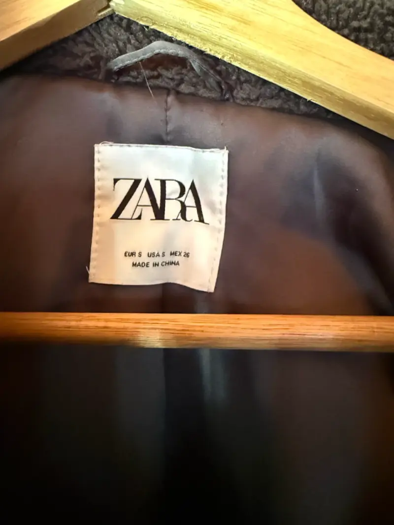 Chaqueta de lana sintética marrón para mujer - 3