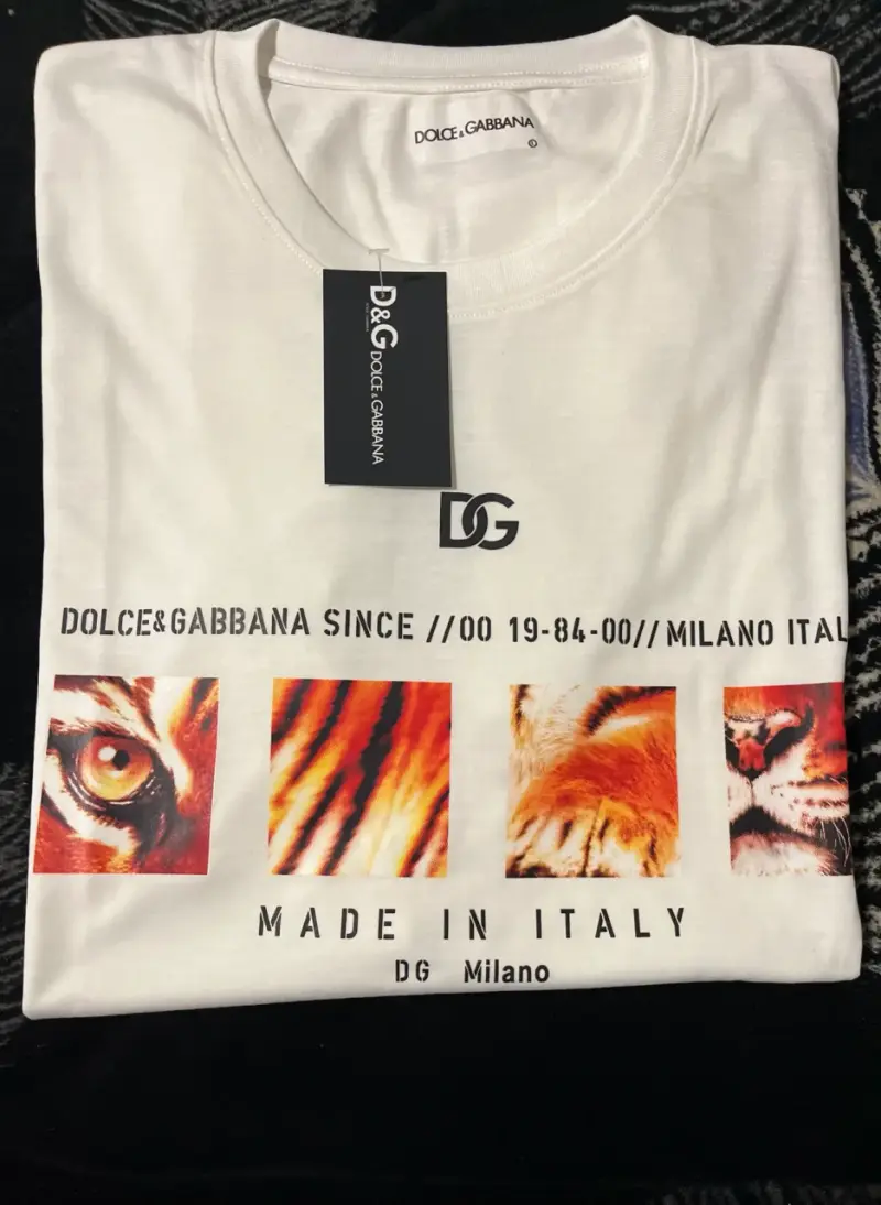 Polera Dolce & Gabbana blanca con diseño de tigre