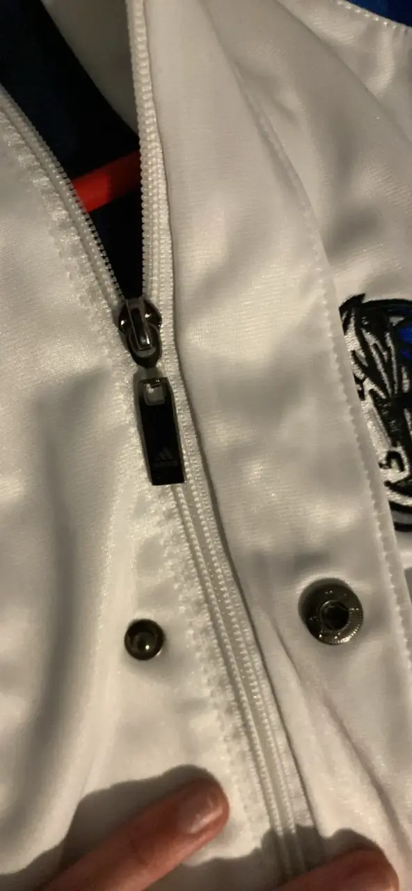 Chaqueta Adidas NBA Dallas Mavericks blanca y azul - 6