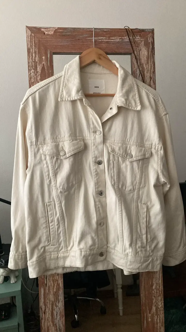 Chaqueta de mezclilla beige MNG para mujer - 1