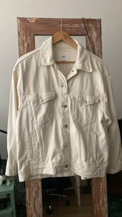 Chaqueta de mezclilla beige MNG para mujer - miniatura 1