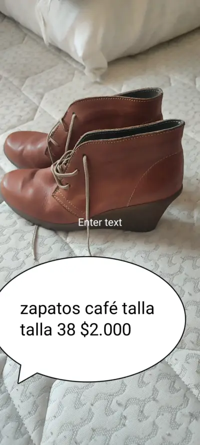 Zapatos café de cuero talla 38 - miniatura 1