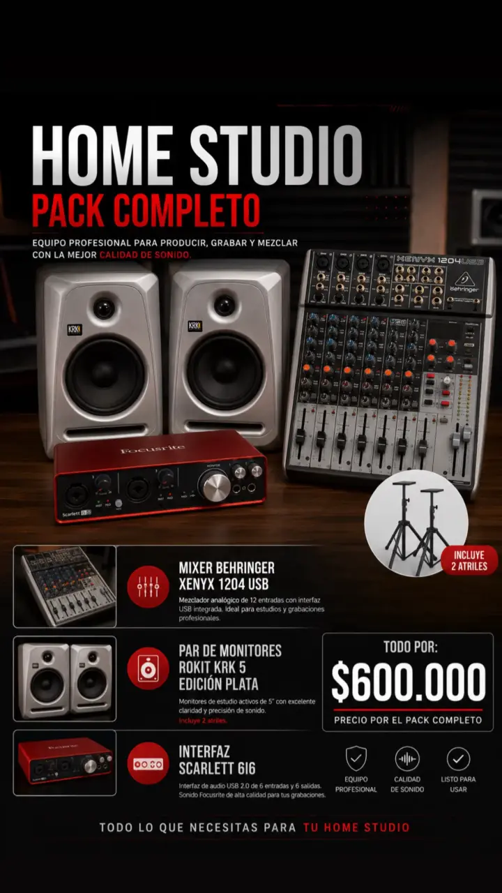 Pack Completo Home Studio Behringer y KRK - 1