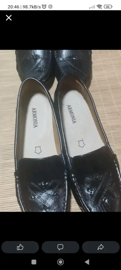 Mocasines de cuero negro Armonia para mujer - miniatura 1